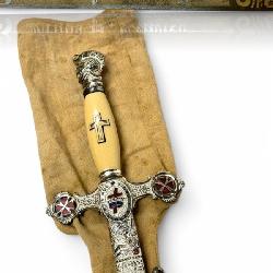 Masonic Fraternity Knights Cross Sword with Soft Cover with Engraved and Named blade