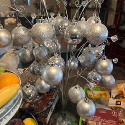 Silver Ornament Tree Decoration with Baubles