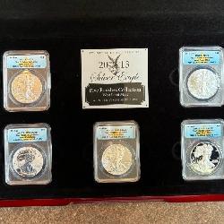 Lot# 29 2013 United States 25th Anniversary Silver Eagle Five Finishes Collection