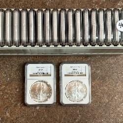 Lot# 40 Complete Run of American Eagle $1 Silver Coins