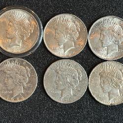 Lot #53 (6) 1922 Peace Silver Dollars