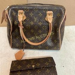 Louis Vuittonï¿½ Canvas Handbag And Wallet