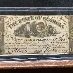 1864 State of Georgia $10 Banknote