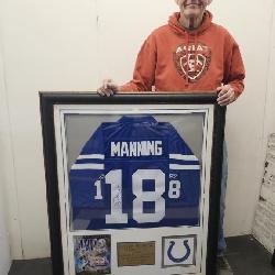 Autographed Peyton Manning # 18 Jersey + 36 X 45