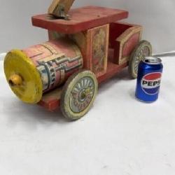 Vintage Wood Tin Ride On Train