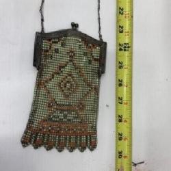 Flapper Metal Mesh Purse Green 1920s Decade