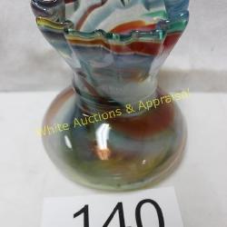 Art Glass Vase - Pinch Ruffled Edge