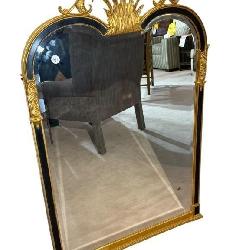 CARVERS GILD GOLD AND BLACK FEATHER CARVED MIRROR