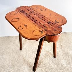 Antique Handmade Cribbage Board Solid Red Cedar >