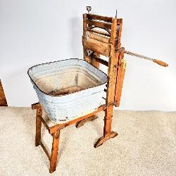 Antique Anchor Brand Folding Bench Wringer >