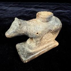 Clay Native American Bear Pipe
