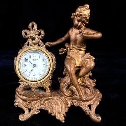 Art Nouveau New Haven Figural Lady Clock