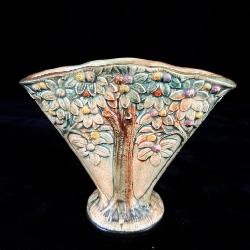 Weller Pottery Apple Tree Fan Vase 6.5