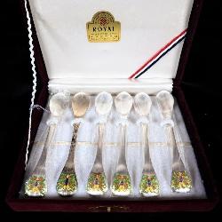 Sterling silver butterfly spoon set  70% gold >