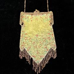 Art Deco Flapper Mandalian Fringe Mesh Purse >