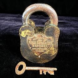 4.5'' Antique Padlock Wells Fargo & Co Express >