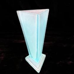 Frosted Turquoise Art Deco Glass Vase 9