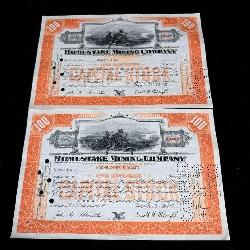 (2) Homestake Mining Company Stock Certificates
