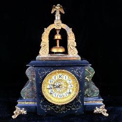 Antique Gilbert Bell Top Mantel Clock - ï¿½Curfewï¿½ >