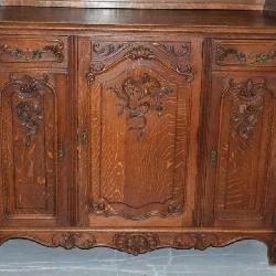 Oak French 2Pc China Cabinet