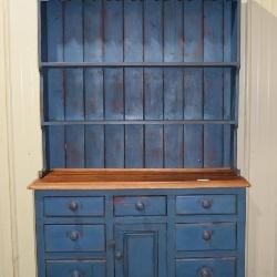 Blue Painted Farmhouse Cupboard