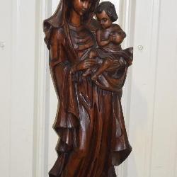 Carved Wood Wall Hanger Statue