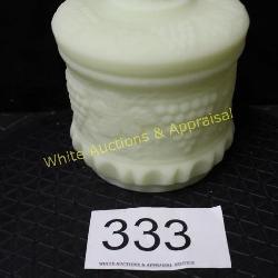 Fenton Custard U/V Grape Print Tobacco Jar