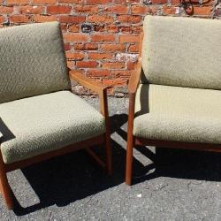 Pair Danish Modern Chairs (cushions in bad