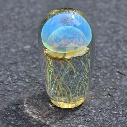 Richard Satava Art Glass Moon Jellyfish Sculpture Paperweight 1720-14
