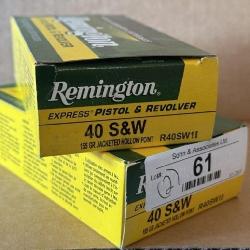Remington 40 S&W Ammo - 100rds. - 155gr. HP