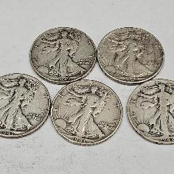 1941 & 1942 Walking Liberty Silver .50 Coins