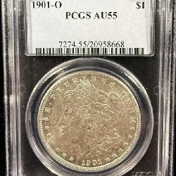 1901-O Silver Morgan Dollar AU55 PCGS