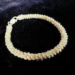 Heavy Twisted Sterling Silver Chain Bracelet 8