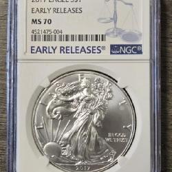 2017 Silver Eagle: NGC Early Release MS70