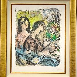 Lot #2762 Original Marc Chagall Colour Lithograph ”La Femme du Peintre”