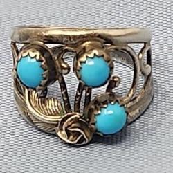 Sterling and TURQUOISE Ring Size 4