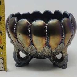 NORTHWOOD LEAF AND BEADS LAVENDER CARNIVAL GLASS