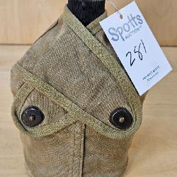 WW2 USMC Canteen Cover with Black Enamel Canteen
