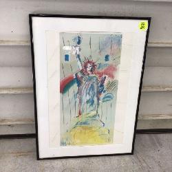 FRAMED AND MATTED PETER MAX PRINT