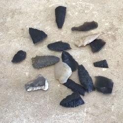 Various arrowheads and artifacts