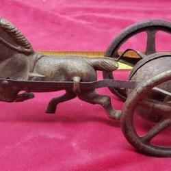 Watrous Antique Floor Bell Cast Iron Horse Pull