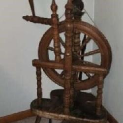 Antique Wood Turned Spinning Wheel Craft Object