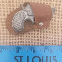 Derringer Mini Cap Gun with Leather Holster Hard