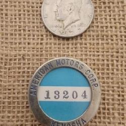 1950's American Motors Employee Badge from