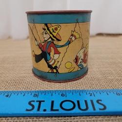 1940's  Ohio Arts Tin Drum Bank with Original Key