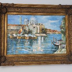 Framed Impressionist Scenic Painting