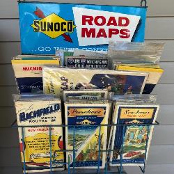 SUNACO map holder w/vintage maps
