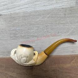 Carved Meerschaum style pipe wit acrylic stem