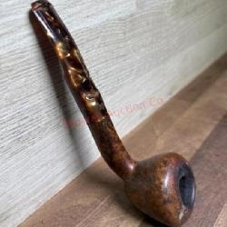 Smooth bowl pipe with crown marked stem