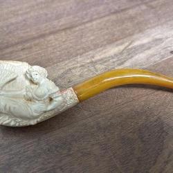 Meerschaum carved Lady of the sea design pipe